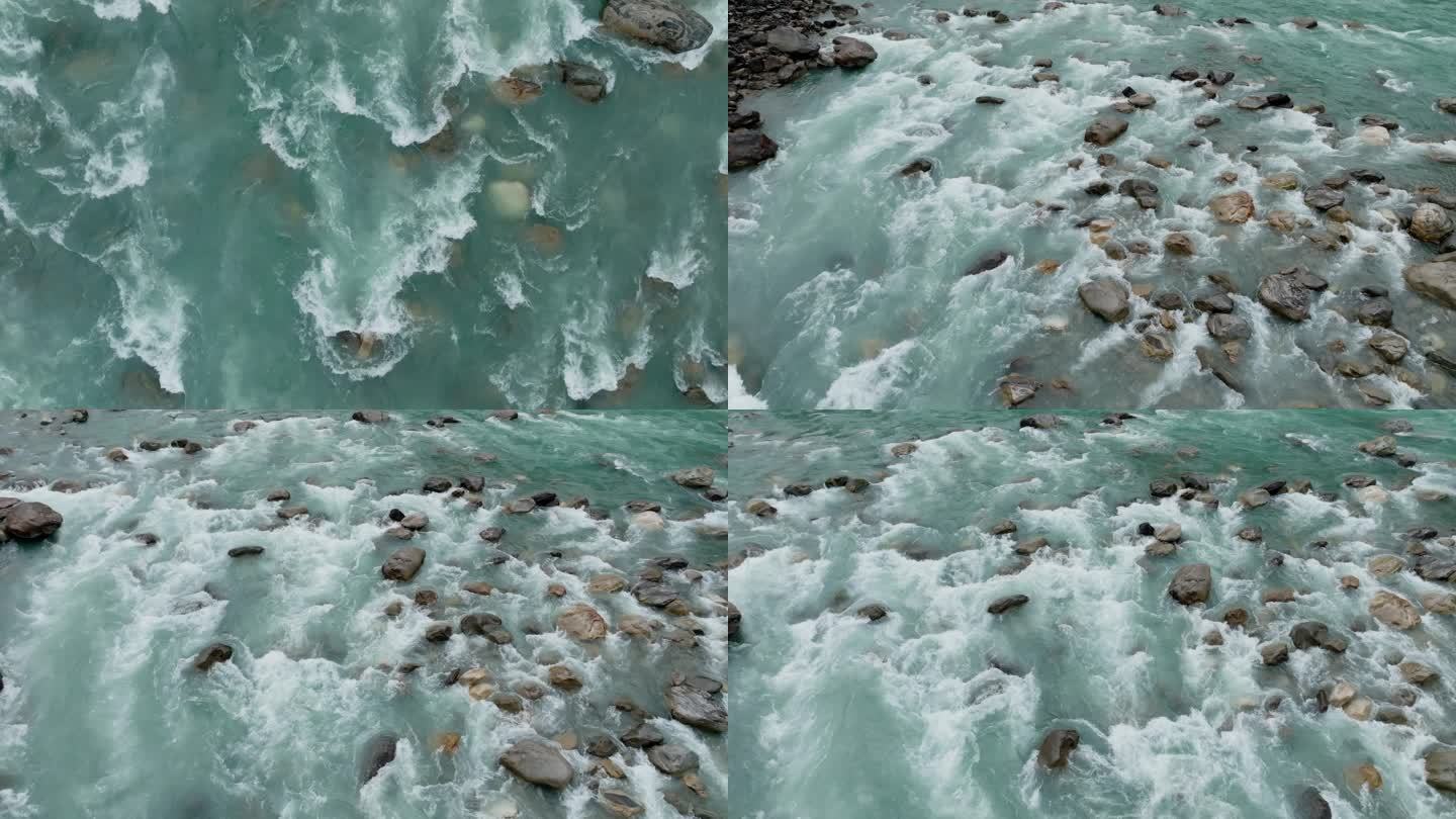 西藏新疆高原冰川河流雅鲁藏布江运镜航拍