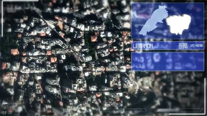 贝鲁特的未来主义卫星图像视图