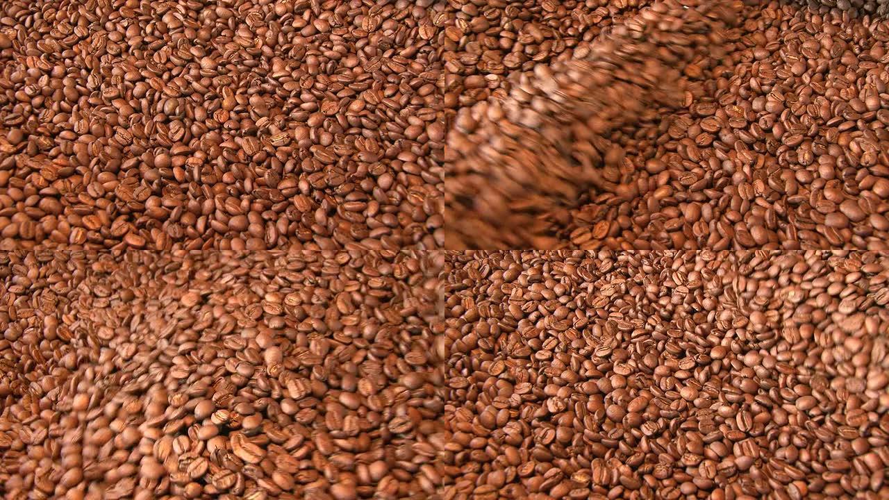 公平贸易咖啡豆烘焙后冷却