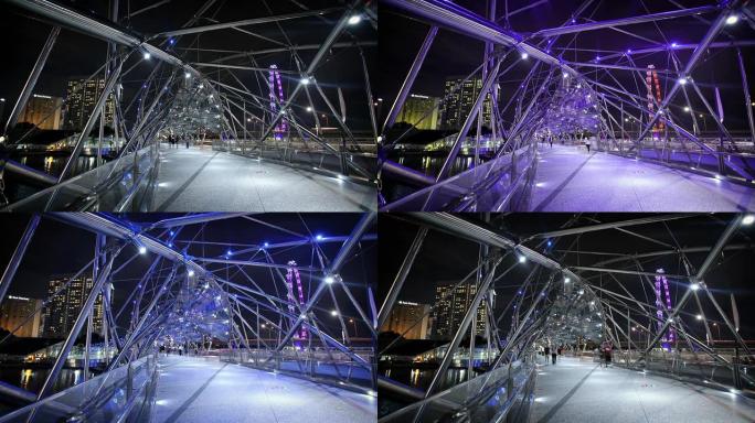双螺旋桥，新加坡实拍视频素材延时摄影
