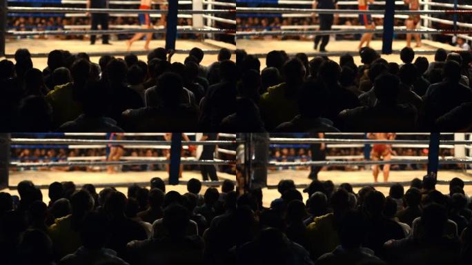 泰国拳击台下观众赛场观看