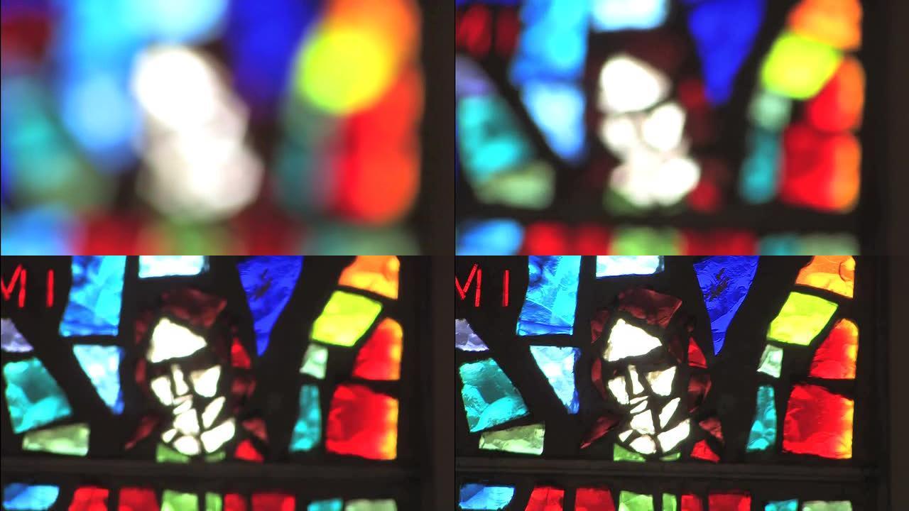 彩色玻璃窗架焦点教堂玻璃
