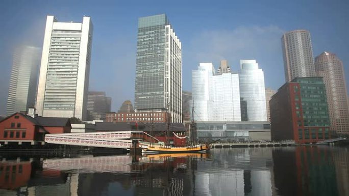 波士顿波士顿金融中心cbd城市航拍