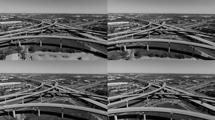 巨大的Round Rock，得克萨斯州45号收费公路和州际公路的交叉路口I-35美国最繁忙的高速公路