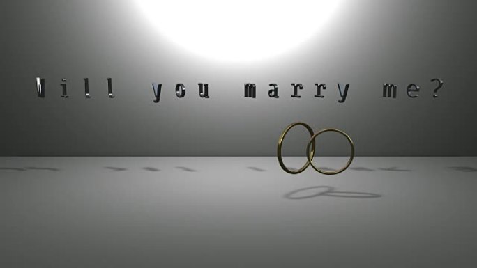你愿意嫁给我吗？三维文字金属字求婚视频