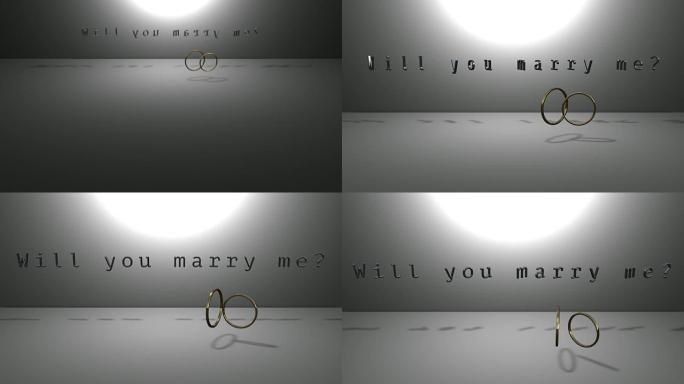 你愿意嫁给我吗？三维文字金属字求婚视频