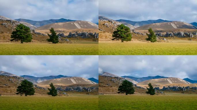 Timelapse新西兰城堡山。