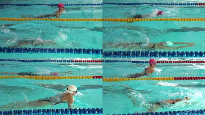 高清超慢莫：两名年轻女子蛙泳