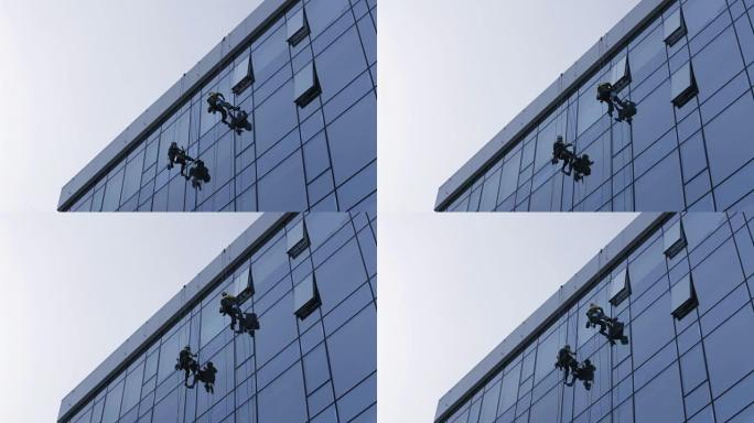 窗户清洁剂视频素材高空作业蜘蛛人