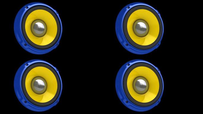 蓝色扬声器（HD、循环/循环、Alpha）