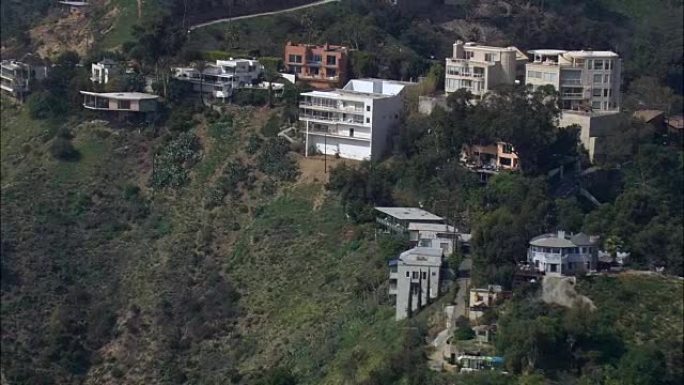好莱坞山的房屋-鸟瞰图-加利福尼亚州，洛杉矶县，美国