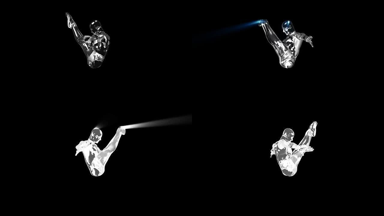 3D潜水人透明人跳水特效动画素材