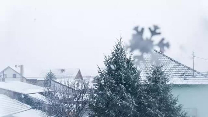 雪落在外面冬天雪天冰天雪地大雪纷飞