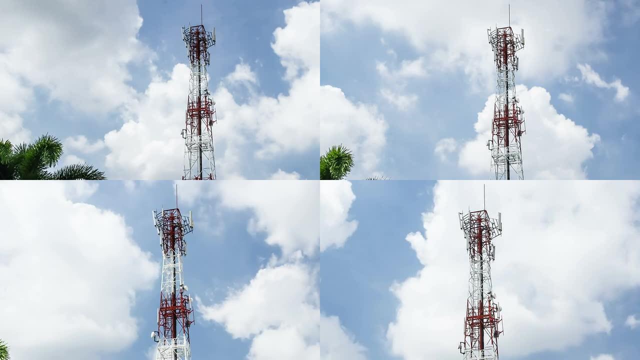 手机塔和蓝天
