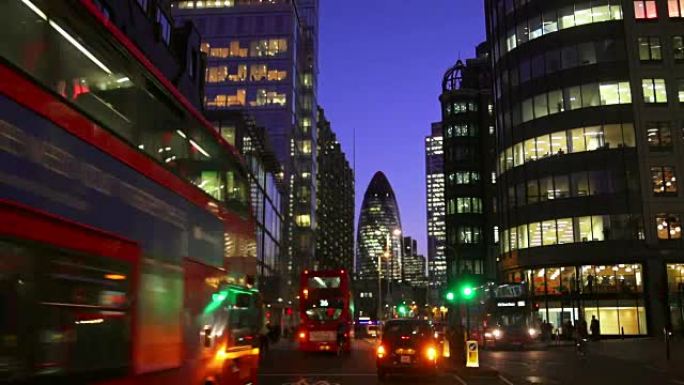 伦敦城和小黄瓜摩天大楼夜景