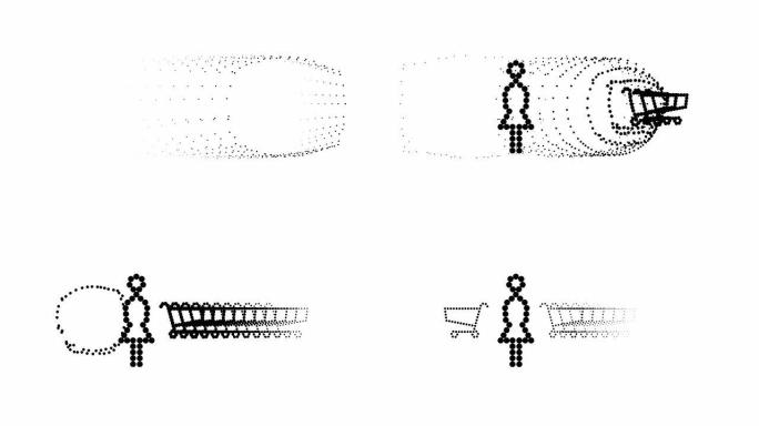 购物车-女士，纯黑点（过渡）