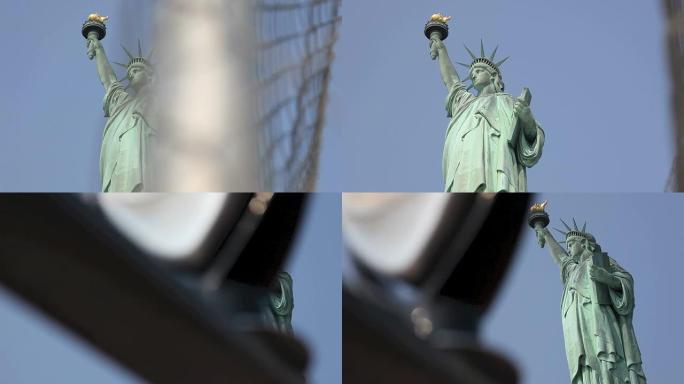 两张照片：纽约自由女神像