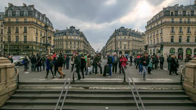 高清延时: 巴黎广场歌剧院