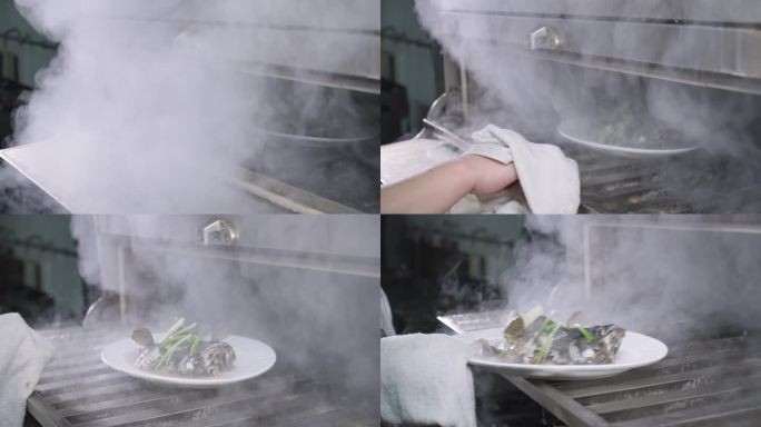 4K正版-厨师制作清蒸石斑鱼01