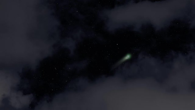 4K: 云层中可见的彗星