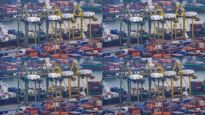 亚洲港口的集装箱船