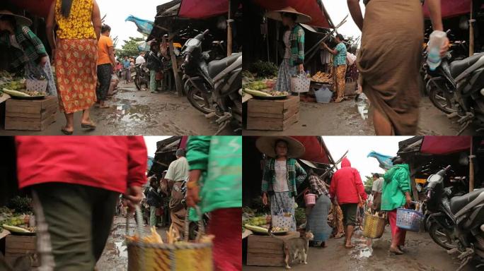 缅甸蒲甘的交通本地市场