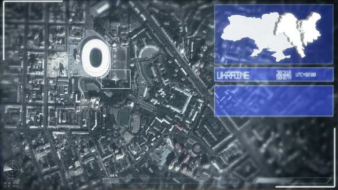 基辅的未来主义卫星图像视图