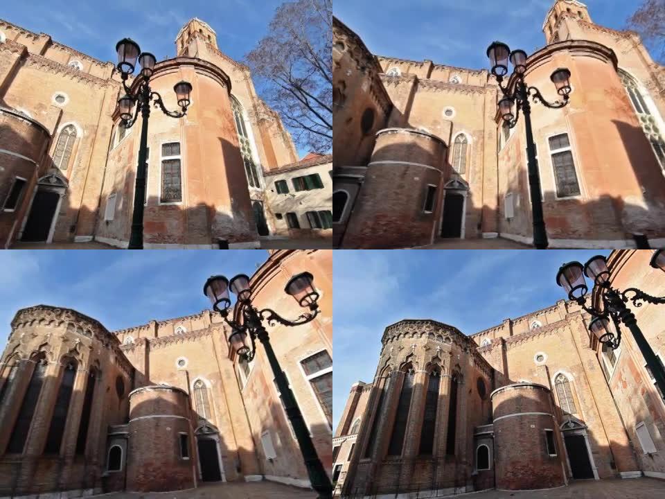 潘穿过威尼斯的一座教堂
