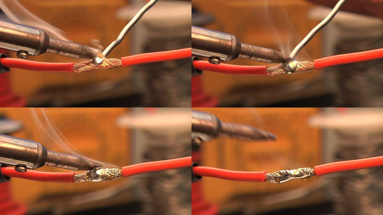 焊接两根电线