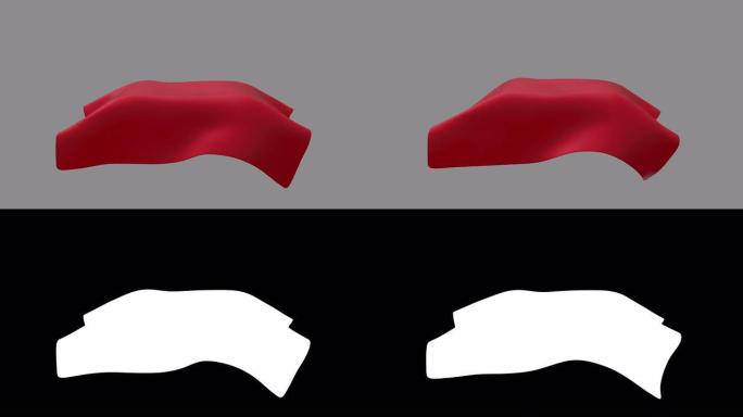 红色织物拉过一个盒子