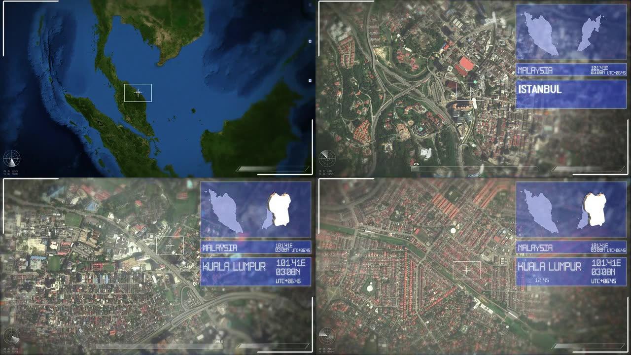 吉隆坡的未来主义卫星图像视图