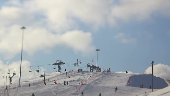 山地滑雪胜地，时间流逝