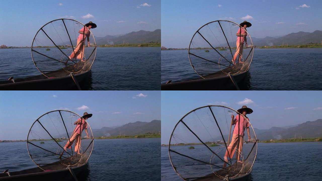 缅甸因乐湖单腿赛艇HDV234