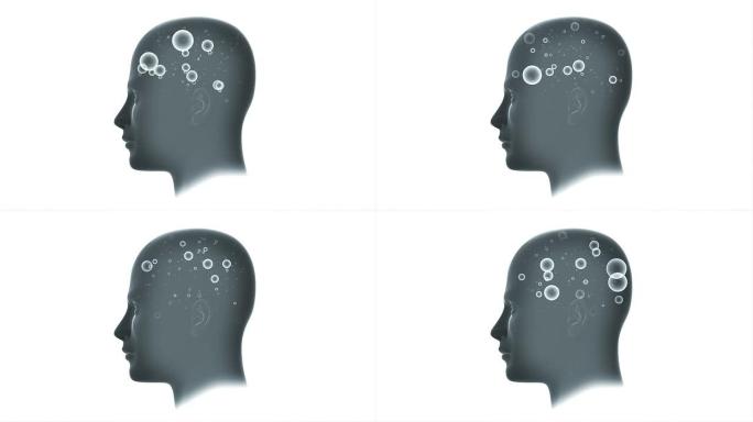 头部中的气泡动画