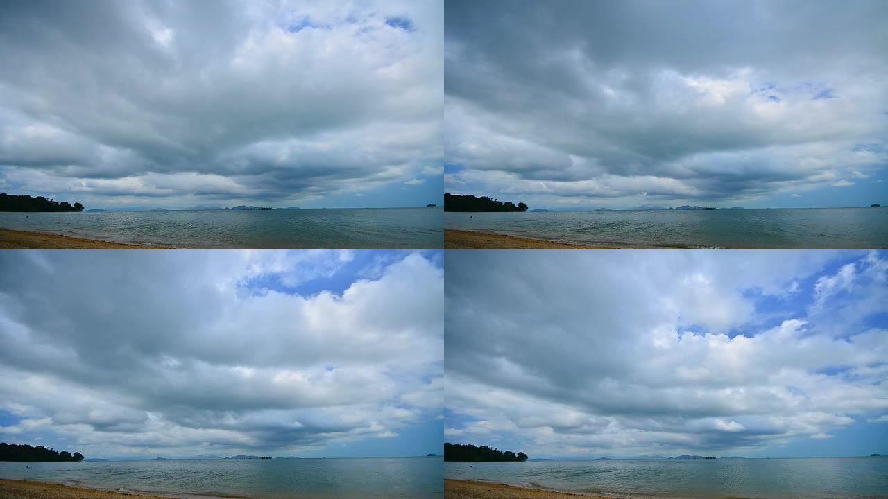 延时: 乌云笼罩大海
