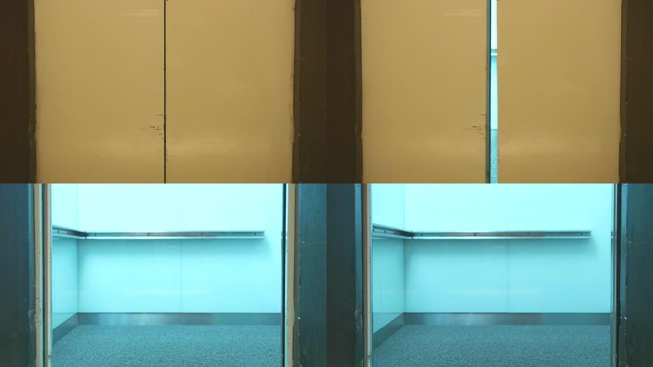高清电梯门打开电梯门打开特写电梯门打开空