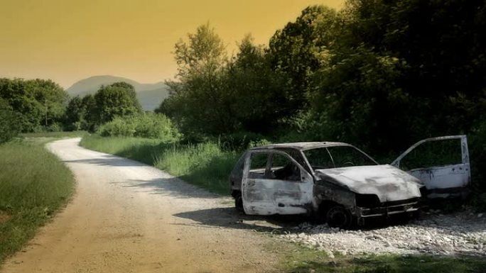 HD：烧毁的汽车烧毁的汽车事故