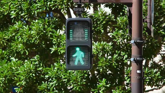 行人步行灯红绿灯等待红绿灯人行道