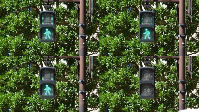 行人步行灯红绿灯等待红绿灯人行道