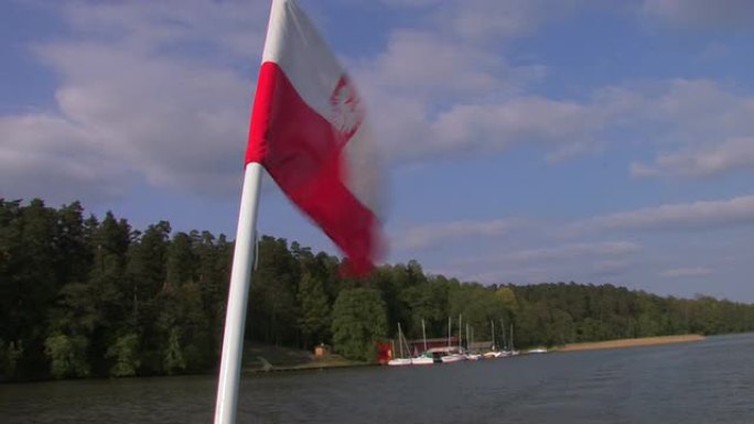 风中的波兰国旗/旗，HD