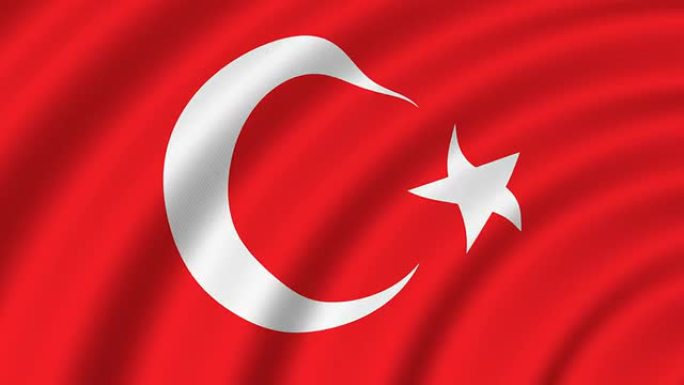 土耳其国旗旗帜旗子飘动飘扬背景视频素材