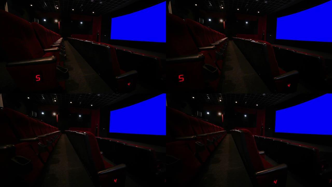空荡荡的红色电影院大厅