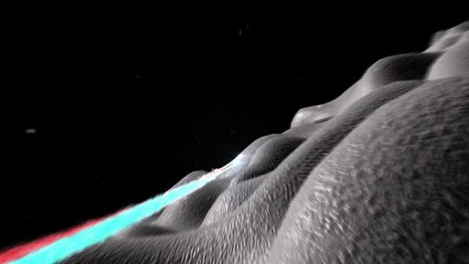 空间三维动画展示爆炸破碎陨石袭击球体