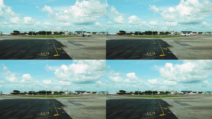 机场的飞机出租车飞机场延时飞机滑行视频素