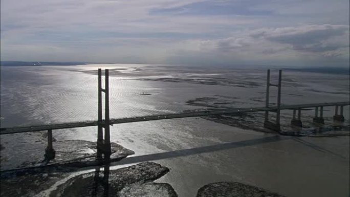 Severn Bridge-鸟瞰图-英格兰，格洛斯特郡，迪恩森林，英国