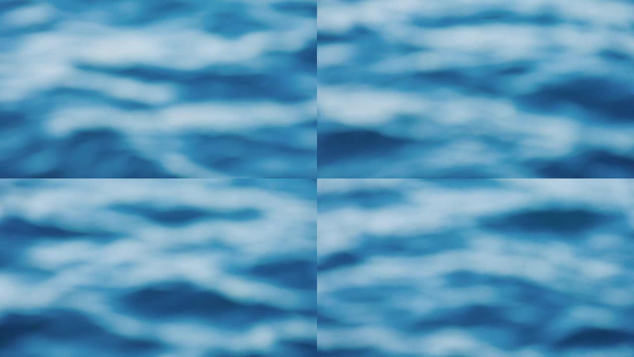 蓝色大海的表面，模糊的图像