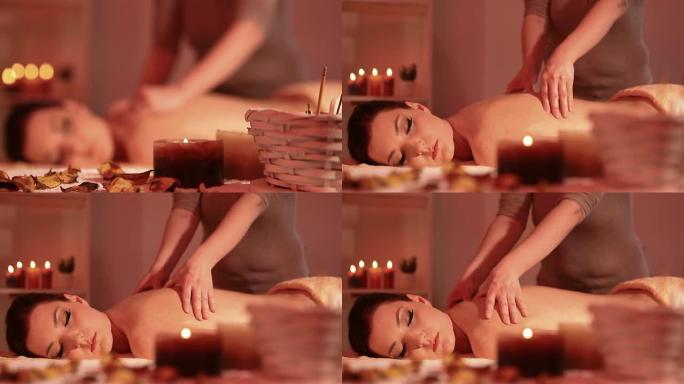 按摩疗法中的美女