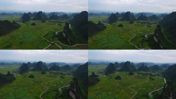 中国桂林落日喀斯特地区