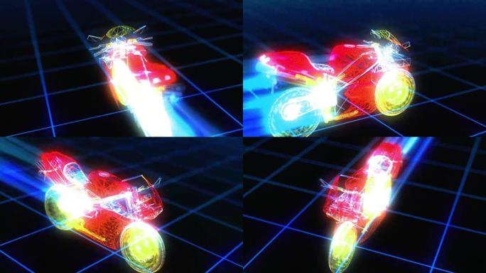 3D摩托车线框蓝图高清XI