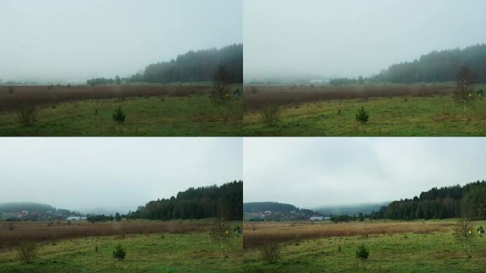 村庄日出山村延时自然景色